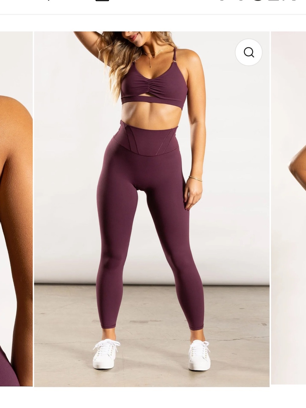 P’TULA PURELUXE Siren Legging + Aura Cut Out Bra Set – Deep Plum